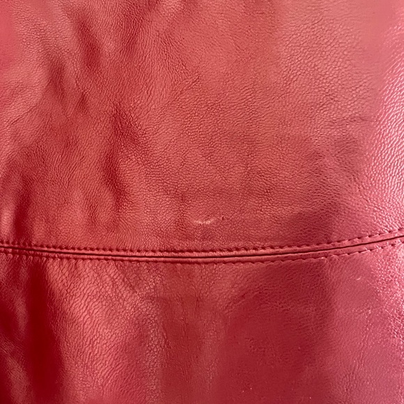 Angl Burgundy Faux Leather Skirt SZ M - Picture 2 of 5